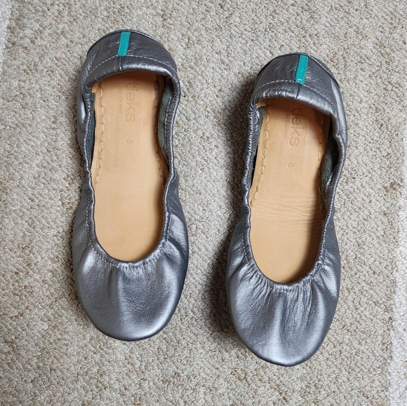 Tieks Metallic Pewter Ballet Flats - Picture 3 of 10